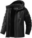 Men's Waterproof Ski Jacket with Hood for Winter