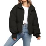 Women's Cropped Black Winter Puffer Jacket