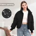 Women's Cropped Black Winter Puffer Jacket