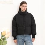 Women's Cropped Black Winter Puffer Jacket