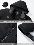 Men's Black Waterproof Winter Ski Jacket, XL