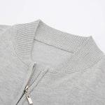 Men's Zip-Up Stand Collar Cardigan Jacket - Light Grey