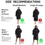 Oksun Oversized Waterproof Swim Parka: Windproof Warm Swimming Coat - Water Resistant Jacket - Thin Fleece Lined Surf Poncho (S-M, Black)
