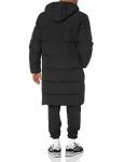 Men's Black Hooded Long Puffer Coat, 3X-Large
