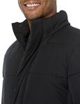 Men's Black Hooded Long Puffer Coat, 3X-Large