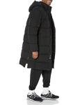 Men's Black Hooded Long Puffer Coat, 3X-Large