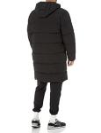 Men's Black Hooded Long Puffer Coat, 3X-Large