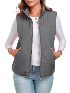 FIOPHY Women's Zip Up Quilted Vest with Pockets