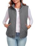 FIOPHY Women's Zip Up Quilted Vest with Pockets