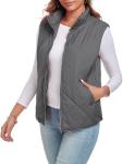 FIOPHY Women's Zip Up Quilted Vest with Pockets