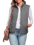 FIOPHY Women's Zip Up Quilted Vest with Pockets