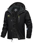 MAGCOMSEN Men's Waterproof Winter Ski Jacket, Black
