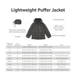 Girls' Black Stars Packable Hooded Puffer Jacket