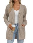AUTOMET Women’s Lightweight Chunky Cardigan with Pockets