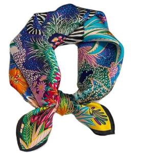 Aufeel Women's 100% Pure Mulberry Silk Small Square Scarf - Neckerchief Women - Silk Headscarf - 21" x 21" (Zebra)