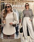 Women's Long Sleeve Ribbed Sweater Tunics - 3 Pack