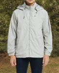 MADHERO Mens Lightweight Windbreaker Waterproof Rain Jacket with Removable Hood Light Grey Size XL