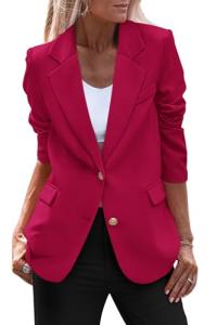Women's Trendy Blazer Jacket in Dark Rose Red