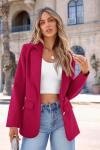 Women's Trendy Blazer Jacket in Dark Rose Red