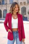 Women's Trendy Blazer Jacket in Dark Rose Red