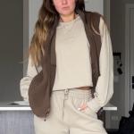 Hixiaohe Women’s Warm Sherpa Fleece Vest - Brown