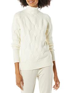 Amazon Essentials Women's Ivory Cable Knit Sweater