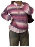 Women's Y2K Striped Knit Pullover Sweater Pink