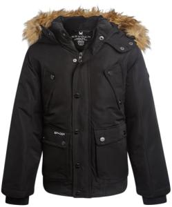 Spyder Boys Insulated Ski Jacket with Faux Fur Hood