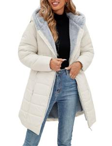 Women's Windproof Warm Down Jacket with Fur Lining