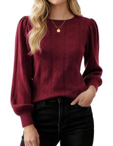 Grace Karin Lightweight Lantern Sleeve Fall Sweater