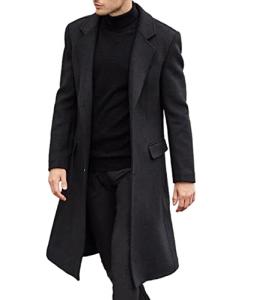 Men's Slim Fit Casual Trench Coat with Pockets