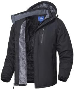 Men's Waterproof Winter Jacket with Fleece Liner