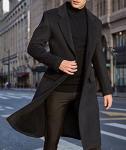 Men's Slim Fit Casual Trench Coat with Pockets