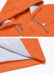 Kikibell Rain Jacket for Women Packable Rain Jacket for Travel Orange Rain Jacket Women Lined Raincoat windbreaker