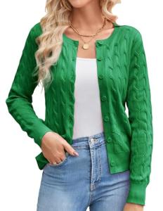 Grace Karin Women’s Lightweight Green Knit Cardigan