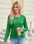 Grace Karin Women’s Lightweight Green Knit Cardigan