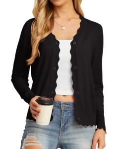 GRECERELLE Women's V-Neck Button Down Cardigan