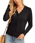 GRECERELLE Women's V-Neck Button Down Cardigan