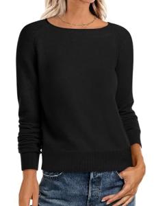 ANRABESS Women's Lightweight Rolled Neck Pullover Sweater