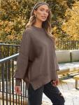 LILLUSORY Women's Oversized Lightweight Crewneck Sweater