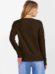 ANRABESS Women's Wool Crewneck Sweater in Brown