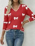 Women's Lightweight V-Neck Fall Knit Pullover