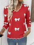 Women's Lightweight V-Neck Fall Knit Pullover