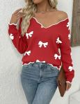 Women's Lightweight V-Neck Fall Knit Pullover