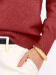 ANRABESS Women's V-Neck Long Sleeve Sweater Red