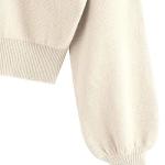 ZAFUL Women's V-Neck Cropped Long Sleeve Sweater