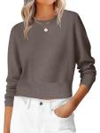 ANRABESS Women’s Cropped Crew Neck Sweater