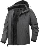 Men's Waterproof Fleece Ski Jacket with Hood