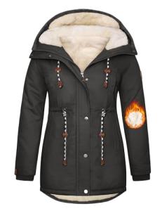 Plus Size Women's Winter Parka with Fleece Lining