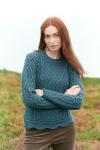 Merino Wool Scallop Hem Crew Neck Sweater